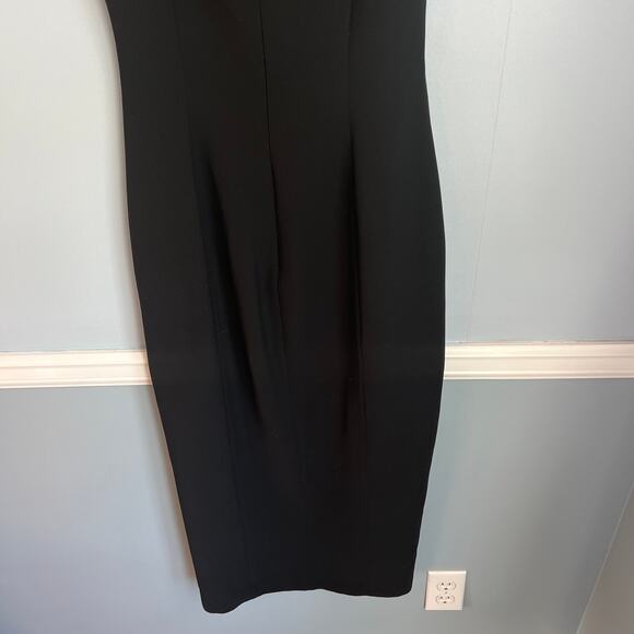 Tahari Long Black Evening Gown Dress with Slit Size 2 - Picture 9 of 16